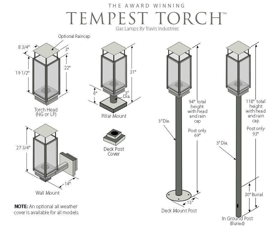 Tempest Torch Decorative Outdoor Wall Mount 94800825