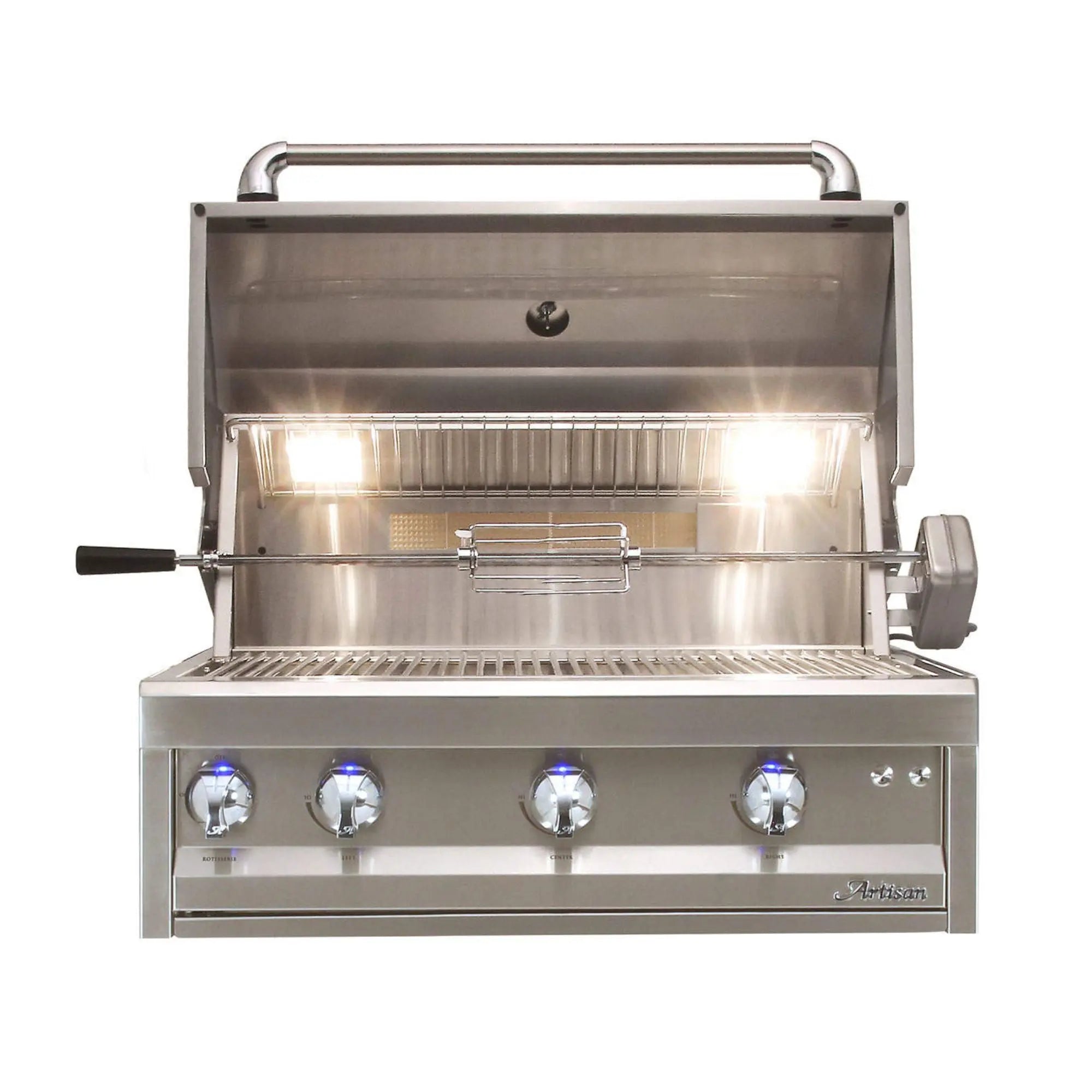 Artisan Professional 32-Inch 3-Burner Built-In Gas Grill w/ Rotisserie Artisan