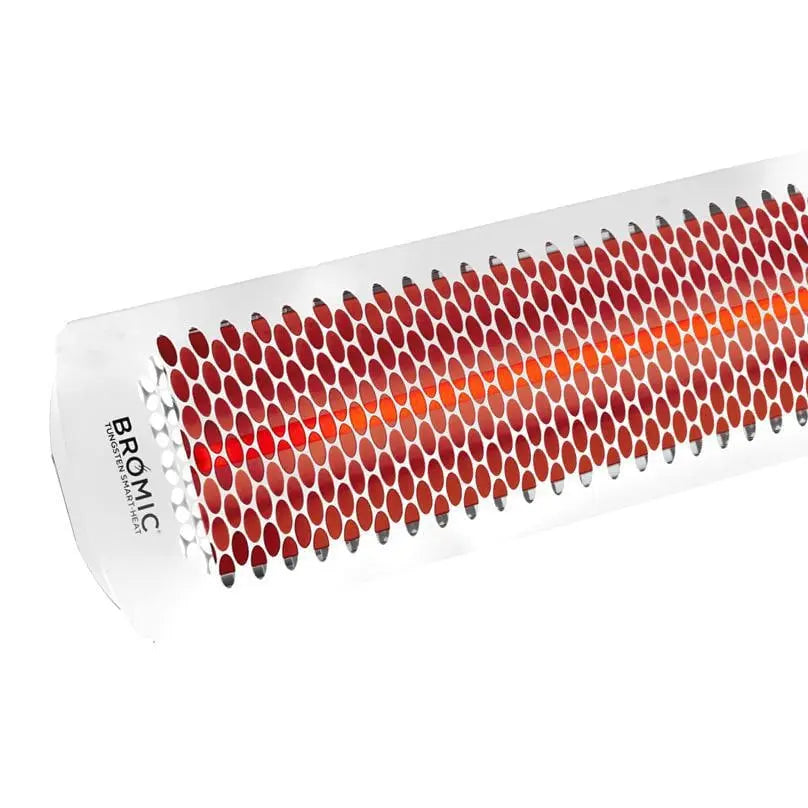 Bromic Heating - Tungsten Smart-Heat 56-Inch 6000W Dual Element 240V Electric Infrared Patio Heater - White Bromic Heating