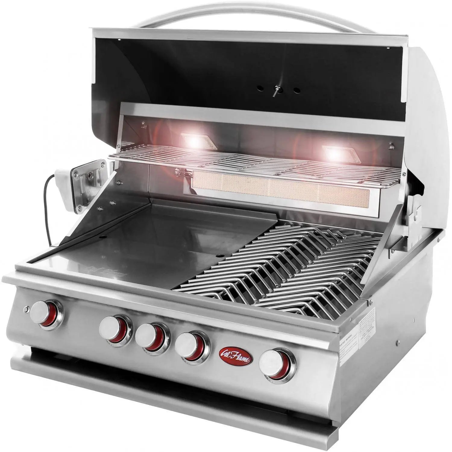 Cal Flame - BBQ Built In Grills P-Series 4 BURNER with Lights, Rotisserie & Back Burner - BBQ19P04 - Agent BBQ