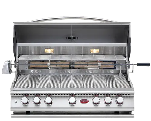Cal Flame - BBQ Built In Grills P-Series 5 Burner with Lights, Rotisserie & Back Burner - BBQ19P05 - Agent BBQ