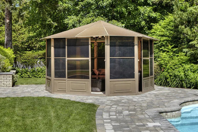 Gazebo Penguin Florence Sand Solarium with Metal Roof - Agent BBQ