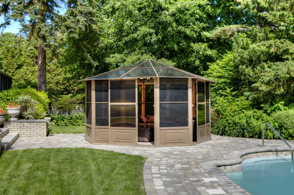 Gazebo Penguin - Florence Sand Solarium with Polycarbonate Roof Gazebo Penguin