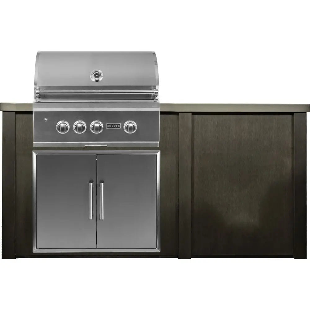 Haven 6 Ft. Outdoor Kitchen Island with Coyote Plain Panel, 30-Inch S-Series Gas grill & Double Access Doors Haven Outdoor