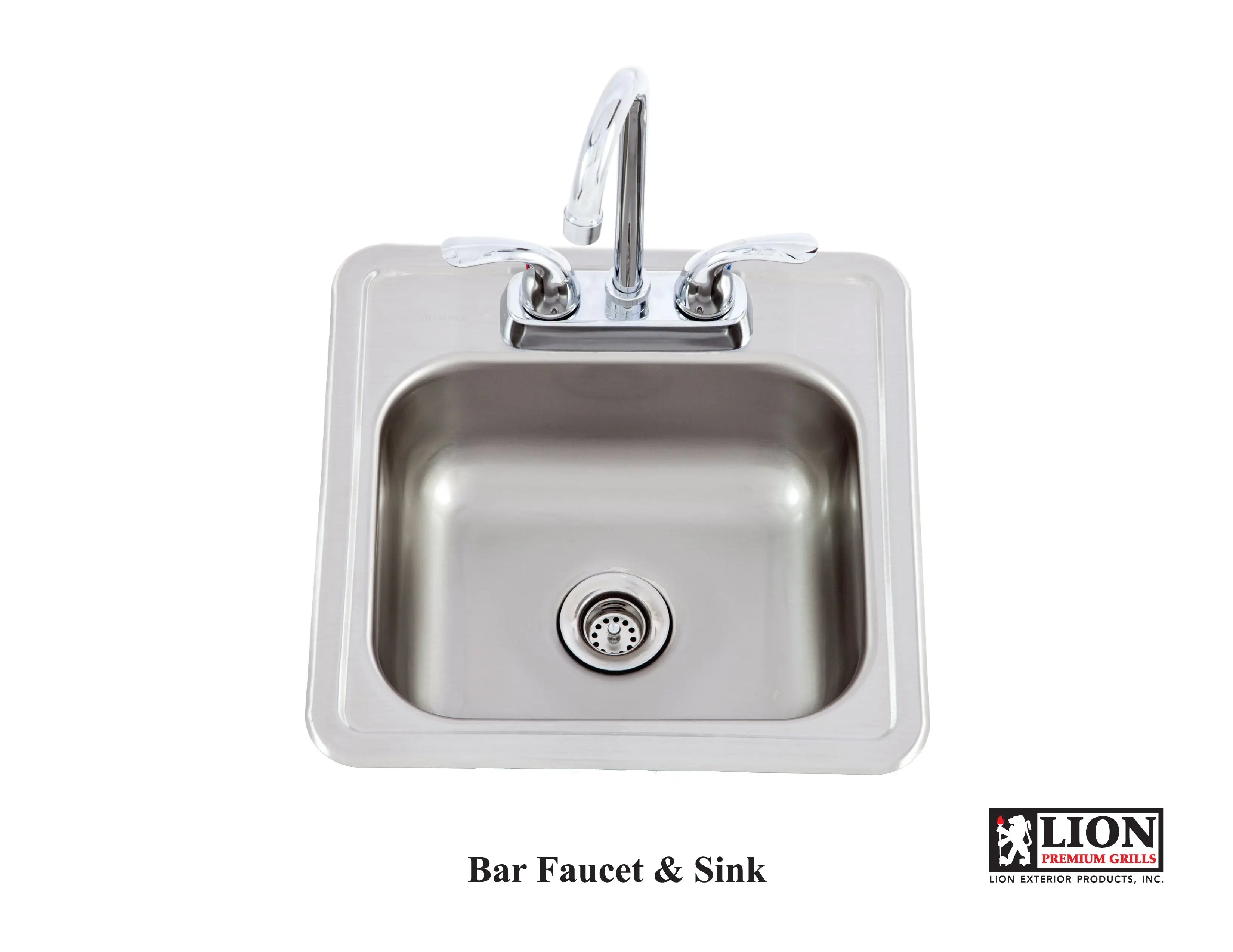Lion 15 X 15 Outdoor Rated Stainless Steel Sink With Hot/Cold Faucet Lion Premium Grills