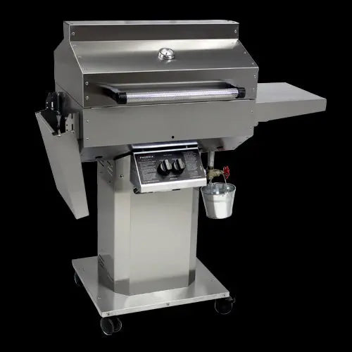 Phoenix Grills - SD Stainless Steel Natural Gas Riveted Grill Head On Stainless Steel Pedestal Cart - SDRIVDDN Phoenix Grills