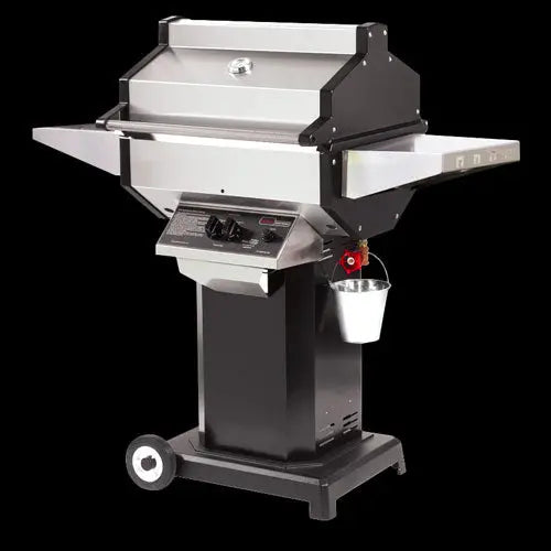 Phoenix Grills - Stainless Steel Natural Gas Grill Head On Black Aluminum Pedestal Cart - SDBOCN Phoenix Grills