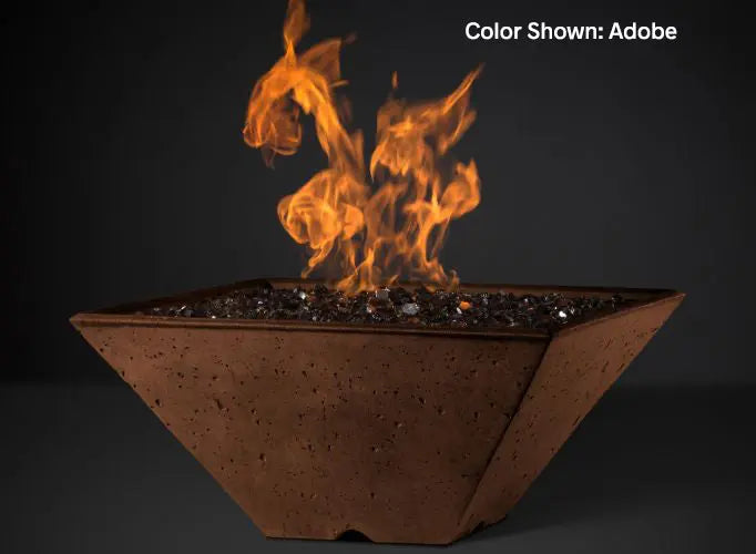 Slick Rock Concrete - RidgeLine Series Square Fire Bowl - Match Lit Slick Rock Concrete