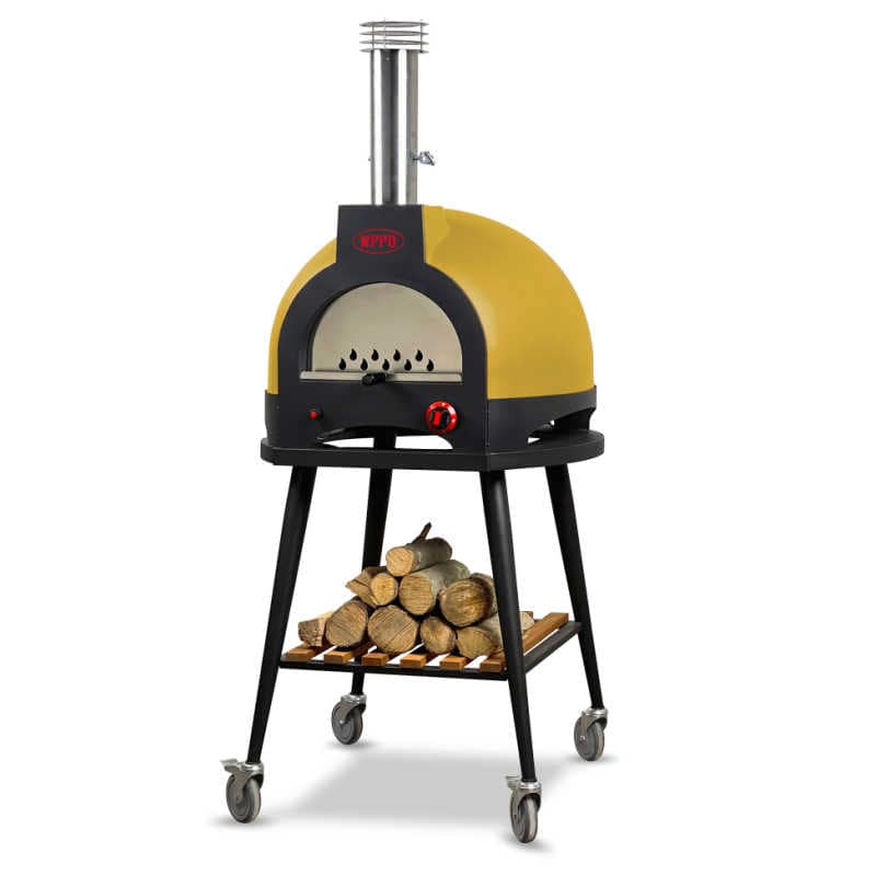 WPPO Infinity 66-Inch Wood/Gas Hybrid Pizza Oven With Cart