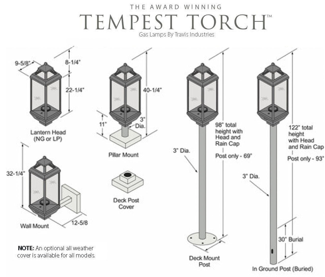 Tempest Lantern Decorative Outdoor Wall Mount 94800831