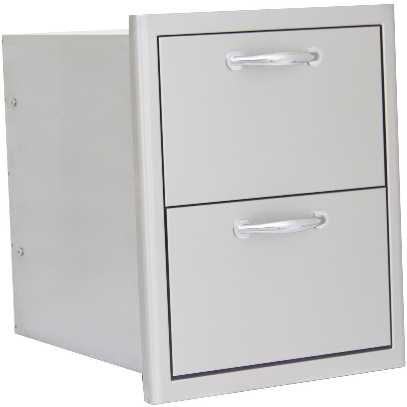 Blaze 16" Double Access Drawer in Stainless Steel finish - BLZ-DRW2-R-LT