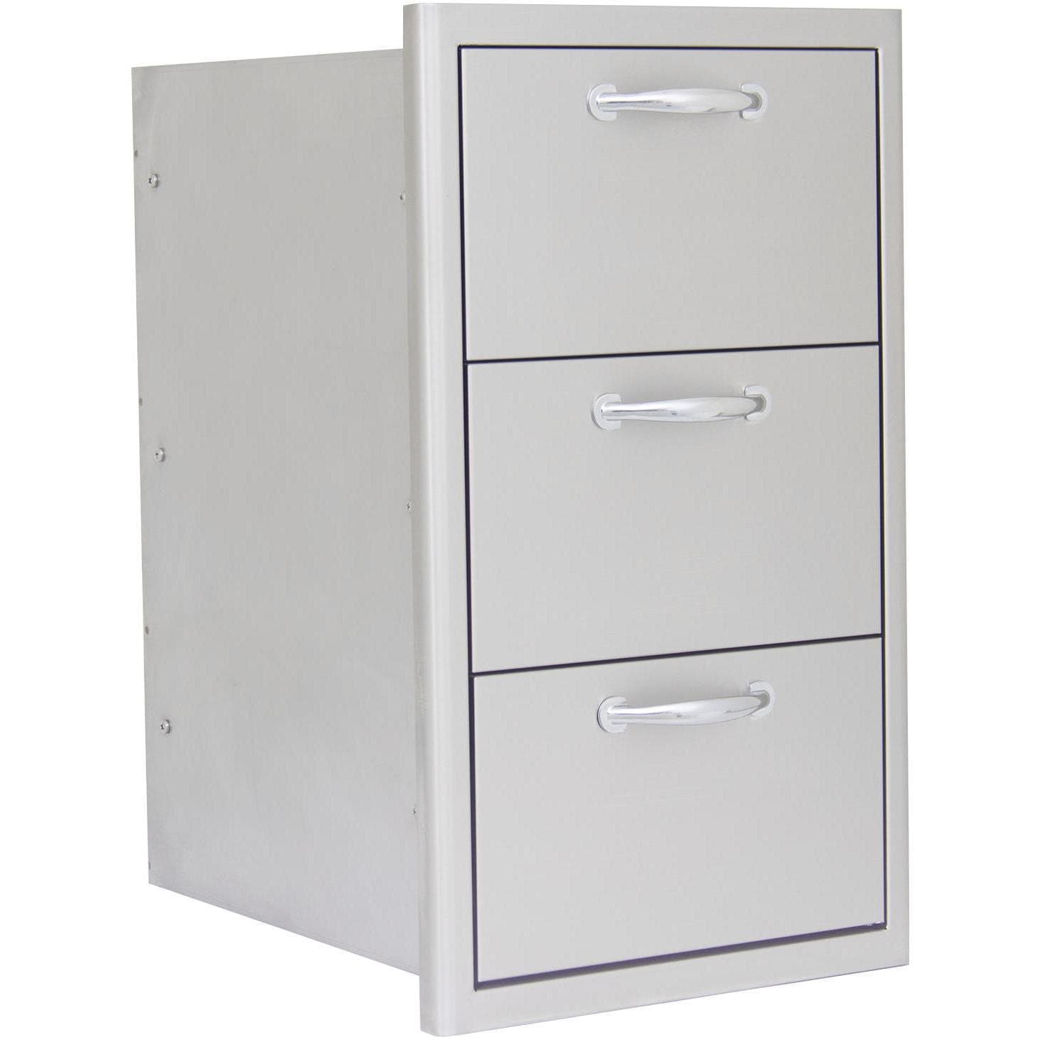 Blaze 16" Triple Access Drawer in Stainless Steel BLZ-DRW3-R-LT
