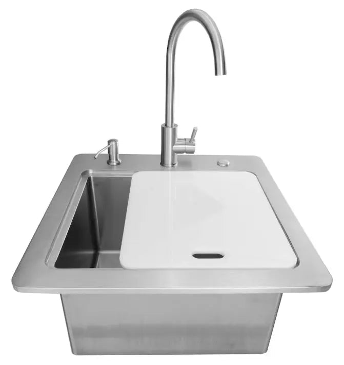 Coyote 21" Sink & Faucet, Drain, Soap Dispenser - C3SINKF21 - Outdoor Kitchens by Coyote Outdoor Living | Buy at Agent BBQ