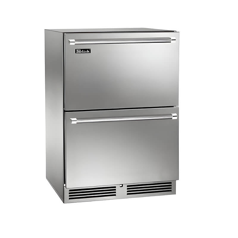 Perlick 24 - Inch Signature Series Stainless Steel Dual Zone Outdoor Refrigerator/Freezer Drawers w/ Lock - HP24ZO - 4 - 5DL - by Perlick | Buy at Agent BBQ