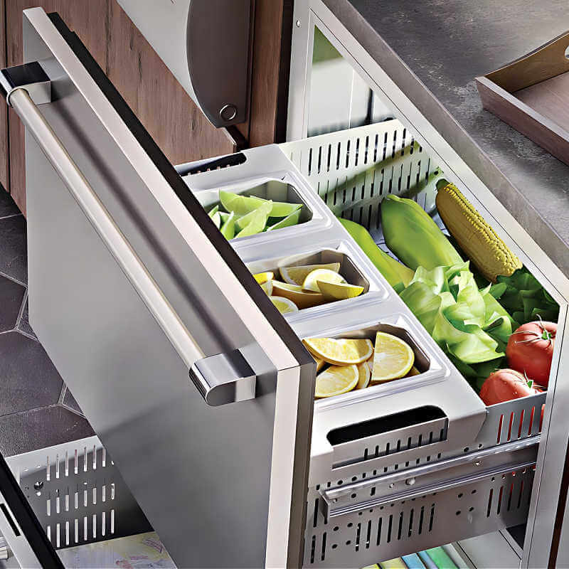 Perlick 24 - Inch Signature Series Stainless Steel Outdoor Refrigerator Drawers with Lock - HP24RO - 4 - 5DL - by Perlick | Buy at Agent BBQ