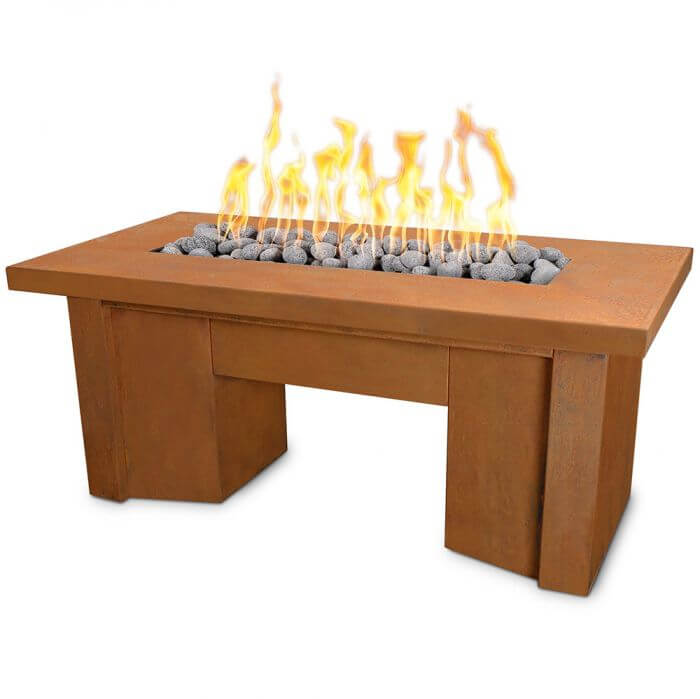 TOP Fires by The Outdoor Plus OPT - ALMCS Alameda Linear Corten Steel Gas Fire Table - by The Outdoor Plus | Buy at Agent BBQ
