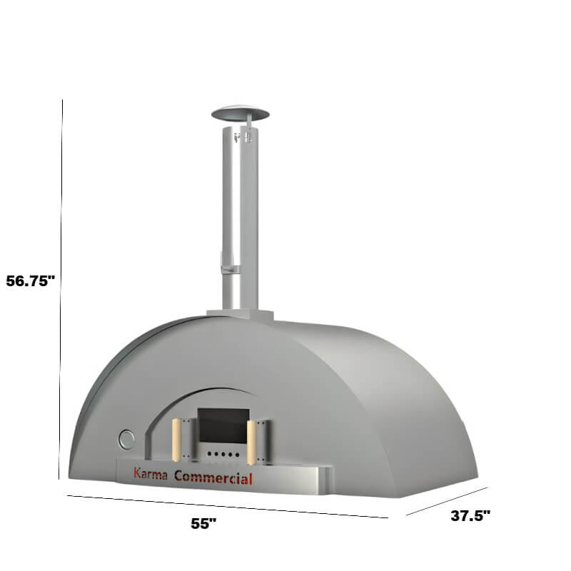 WPPO Karma 55 Inch Commercial Stainless Steel Wood Fired Pizza Oven - WKK - 04COM - 2 - by WPPO | Buy at Agent BBQ