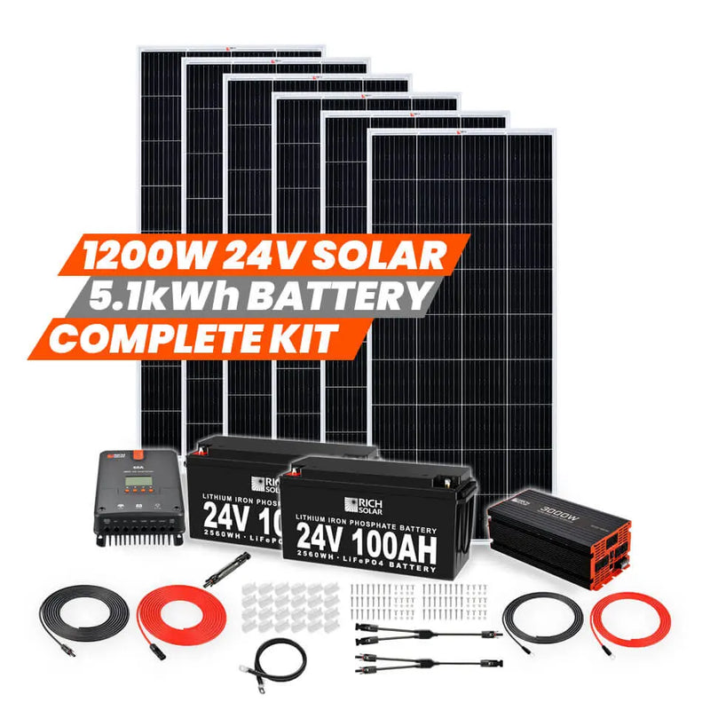 1200 Watt 24v Complete Solar Kit Rich Solar