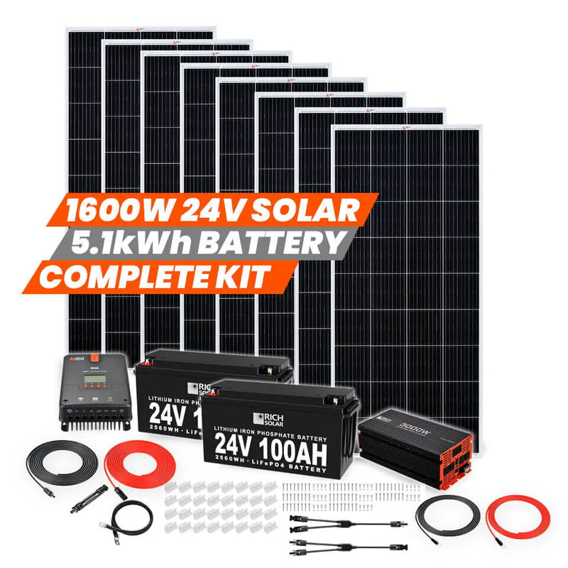 1600 Watt 24V Complete Solar Kit Rich Solar