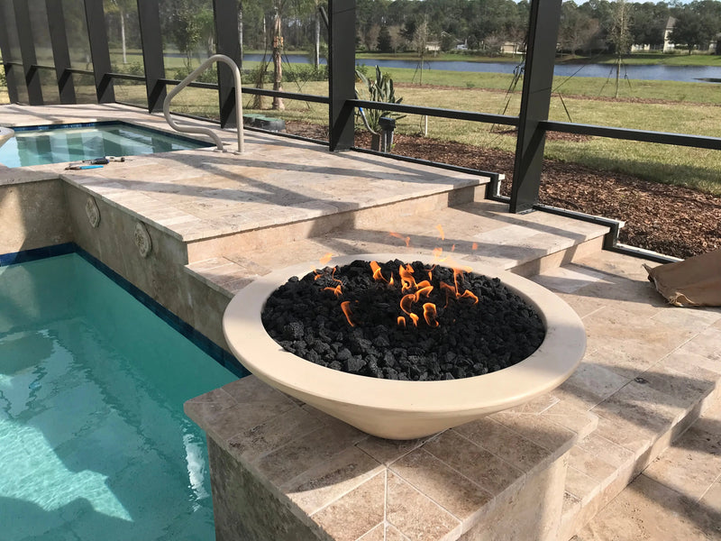 24" Cazo Fire Bowl- GRFC Concrete- OPT-24RFO The Outdoor Plus