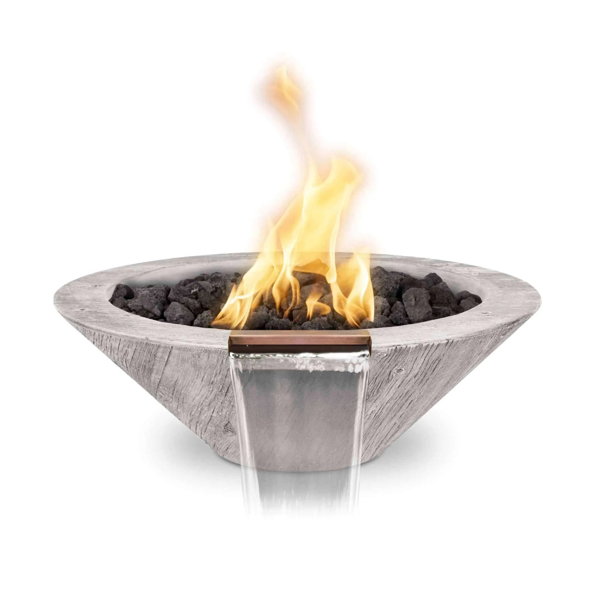 24" Cazo Wood Grain Fire and Water Bowl - OPT-24RWGFW The Outdoor Plus