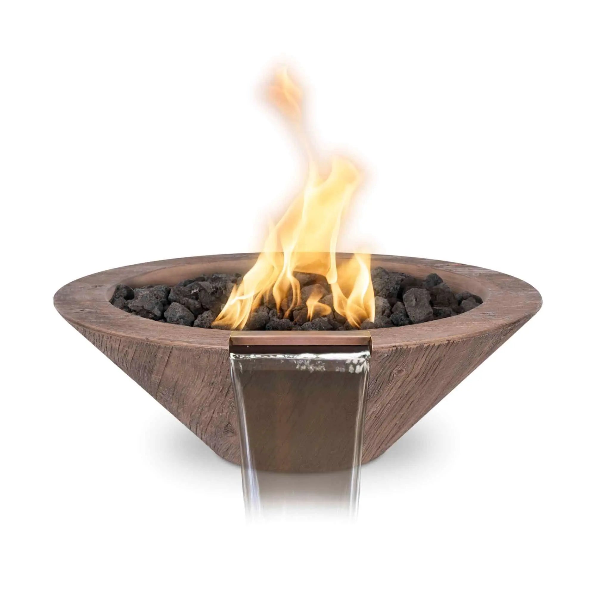 24" Cazo Wood Grain Fire and Water Bowl - OPT-24RWGFW The Outdoor Plus