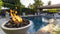 48" Sedona Concrete Narrow Ledge Fire Pit- OPT-SED48 The Outdoor Plus
