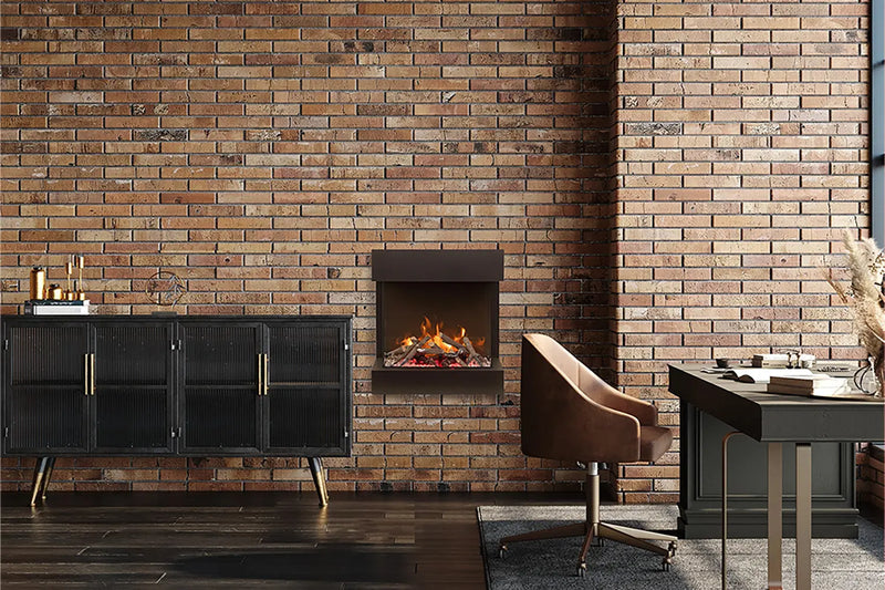 Amantii 2025WM Cube Lumina 3-Sided View Built In Indoor/Outdoor Electric Fireplace Amantii