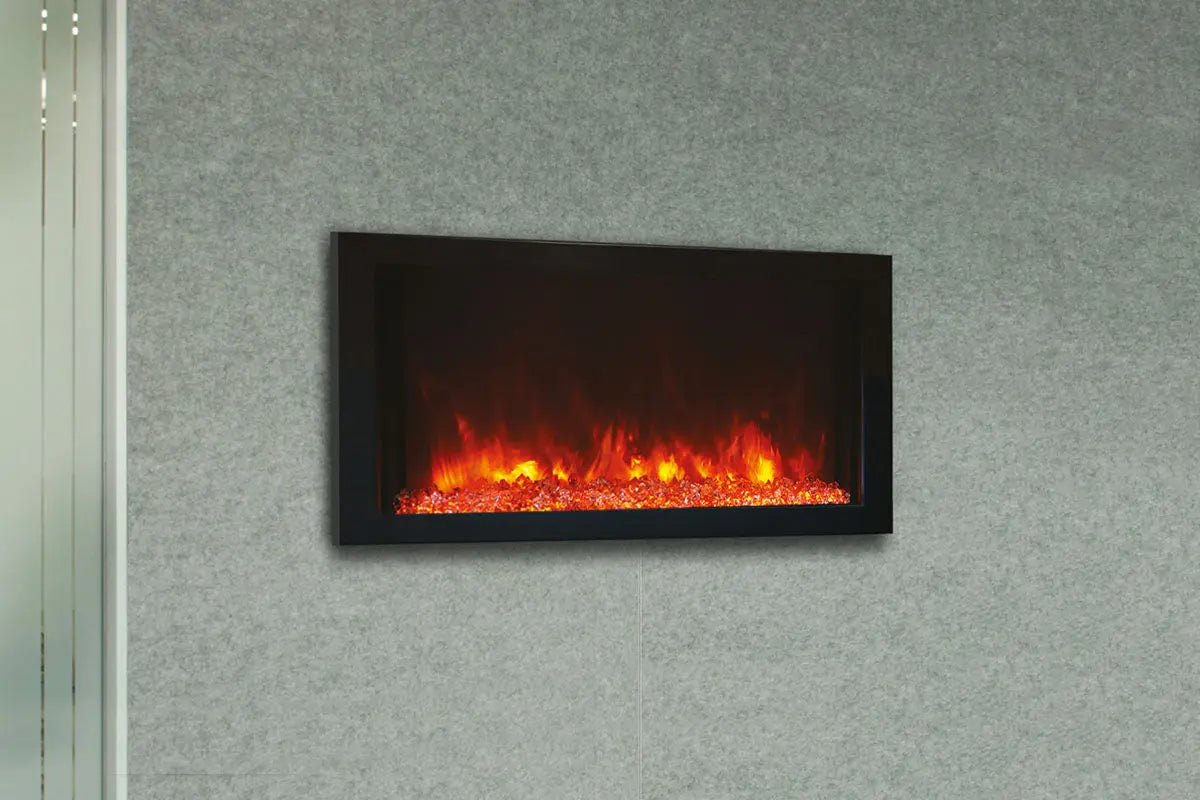 Amantii Panorama 30 inch Extra Slim Built-in Indoor/Outdoor Linear Electric Fireplace Amantii