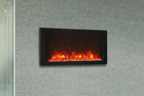 Amantii Panorama 30 inch Extra Slim Built-in Indoor/Outdoor Linear Electric Fireplace Amantii