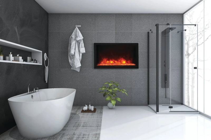 Amantii Panorama 40-inch Built-in Tall & Deep Indoor/Outdoor Linear Electric Fireplace Amantii