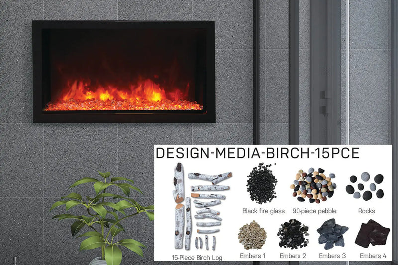 Amantii Panorama 40-inch Built-in Tall & Deep Indoor/Outdoor Linear Electric Fireplace Amantii