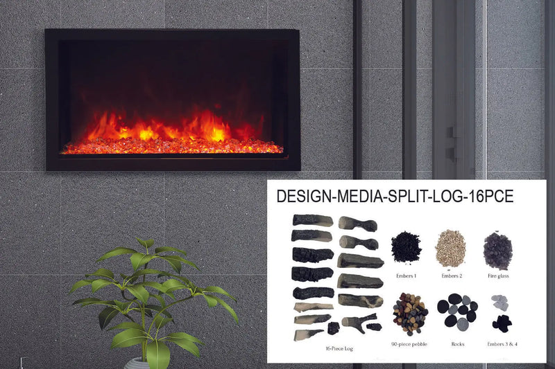 Amantii Panorama 40-inch Built-in Tall & Deep Indoor/Outdoor Linear Electric Fireplace Amantii