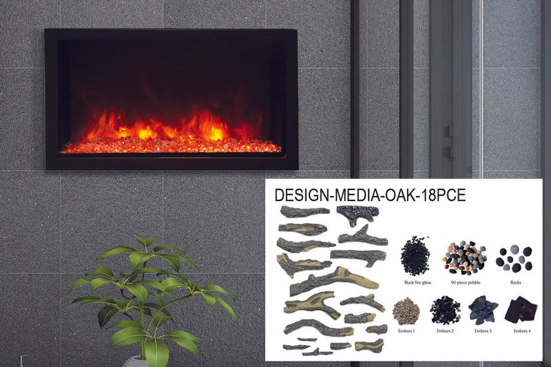 Amantii Panorama 40-inch Built-in Tall & Deep Indoor/Outdoor Linear Electric Fireplace Amantii