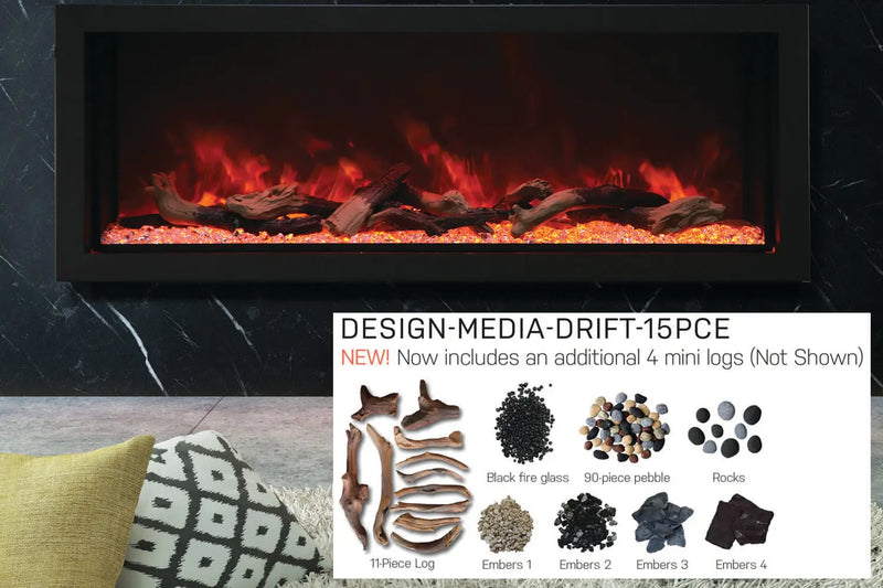 Amantii Panorama 50-inch Built-in Tall & Deep Indoor/Outdoor Linear Electric Fireplace Amantii