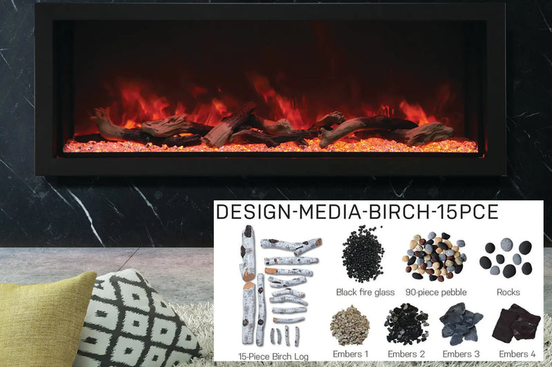 Amantii Panorama 50-inch Built-in Tall & Deep Indoor/Outdoor Linear Electric Fireplace Amantii