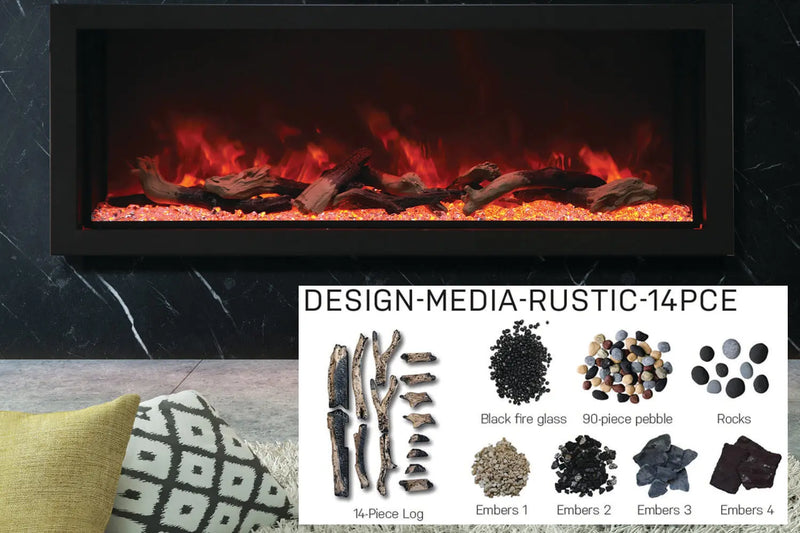 Amantii Panorama 50-inch Built-in Tall & Deep Indoor/Outdoor Linear Electric Fireplace Amantii