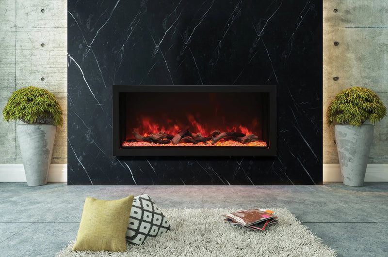 Amantii Panorama 60-inch Built-in Tall & Deep Indoor/Outdoor Linear Electric Fireplace Amantii