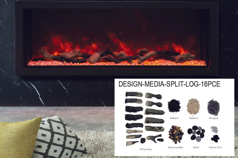 Amantii Panorama 60-inch Built-in Tall & Deep Indoor/Outdoor Linear Electric Fireplace Amantii