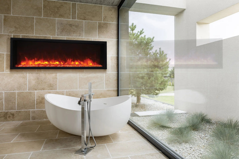 Amantii Panorama 60 inch Extra Slim Built-in Indoor/Outdoor Linear Electric Fireplace Amantii