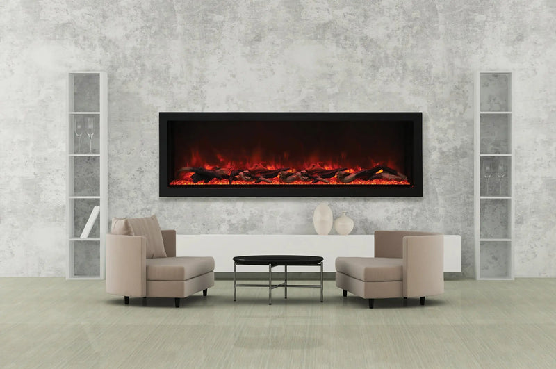 Amantii Panorama 72-inch Built-in Tall & Deep Indoor/Outdoor Linear Electric Fireplace Amantii