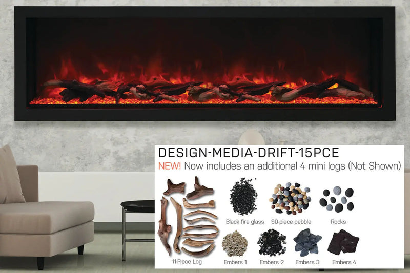 Amantii Panorama 72-inch Built-in Tall & Deep Indoor/Outdoor Linear Electric Fireplace Amantii
