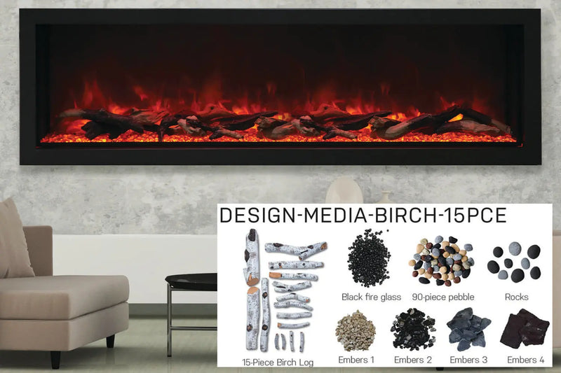 Amantii Panorama 72-inch Built-in Tall & Deep Indoor/Outdoor Linear Electric Fireplace Amantii