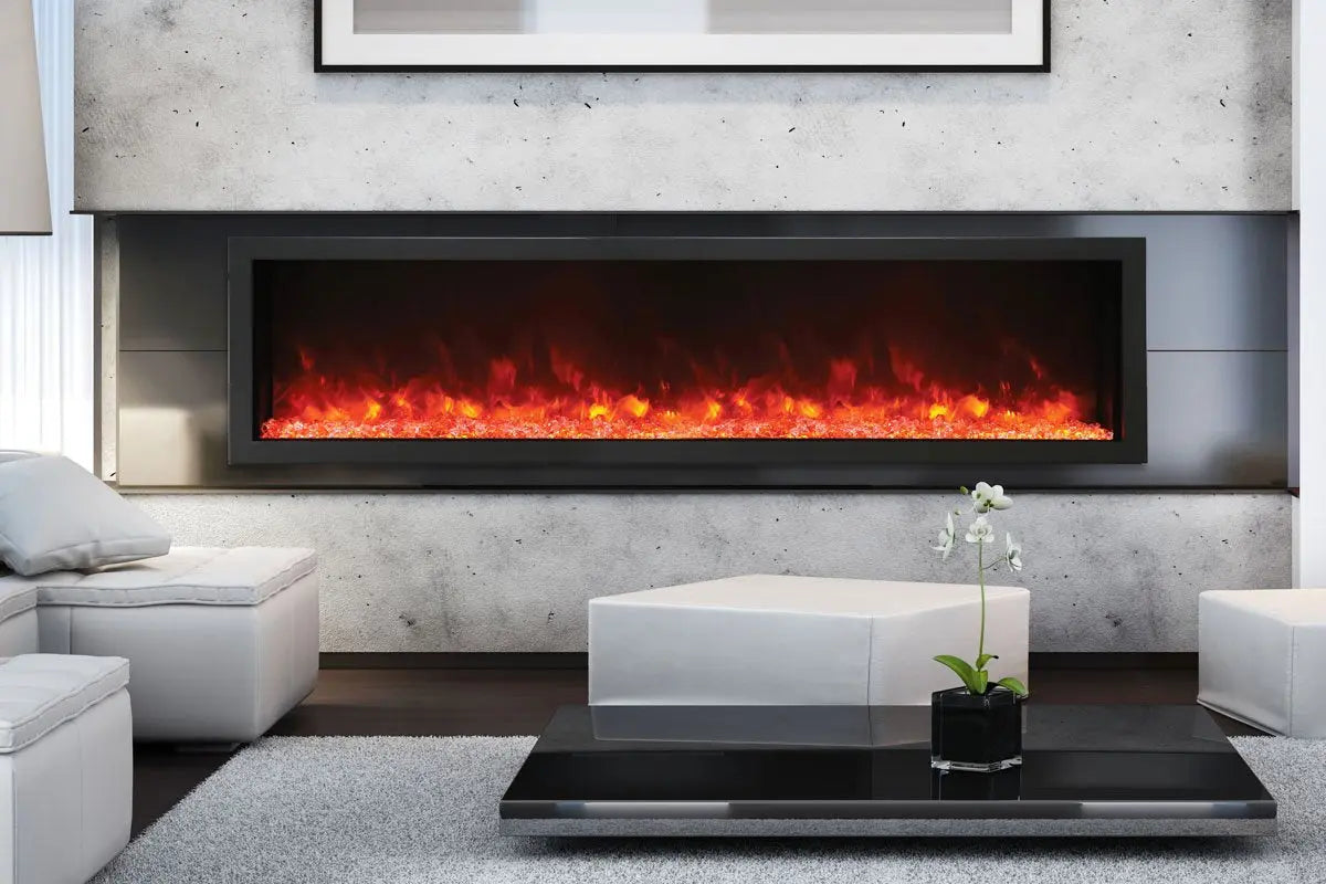 Amantii Panorama 88-inch Built-in Tall & Deep Indoor/Outdoor Linear Electric Fireplace Amantii