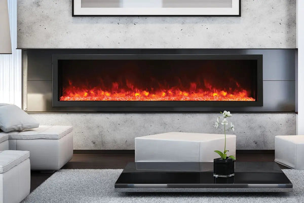 Amantii Panorama 88-inch Built-in Tall & Deep Indoor/Outdoor Linear Electric Fireplace Amantii