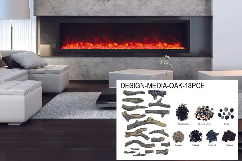 Amantii Panorama 88-inch Built-in Tall & Deep Indoor/Outdoor Linear Electric Fireplace Amantii