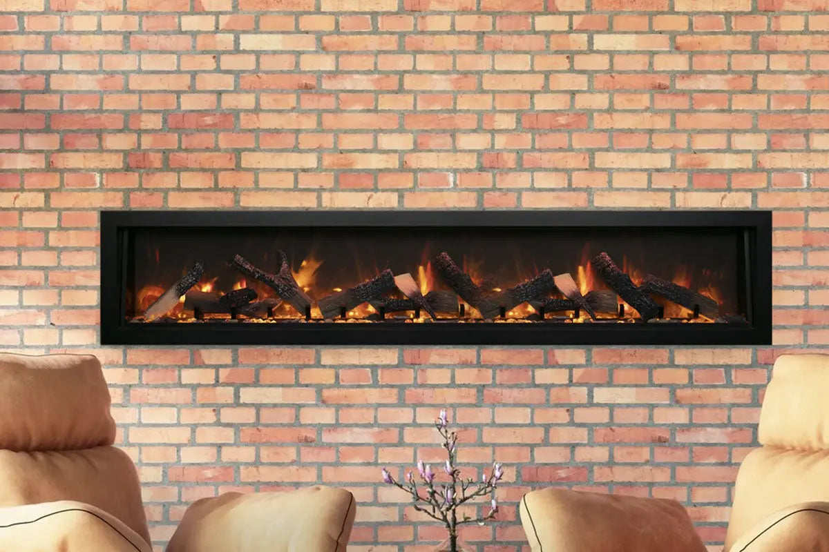 Amantii Panorama 88-inch Deep Built-in Indoor/Outdoor Linear Electric Fireplace Amantii