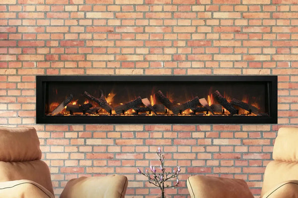 Amantii Panorama 88-inch Deep Built-in Indoor/Outdoor Linear Electric Fireplace Amantii