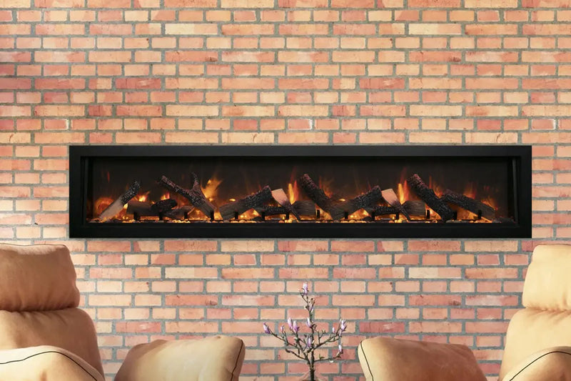 Amantii Panorama 88-inch Deep Built-in Indoor/Outdoor Linear Electric Fireplace Amantii