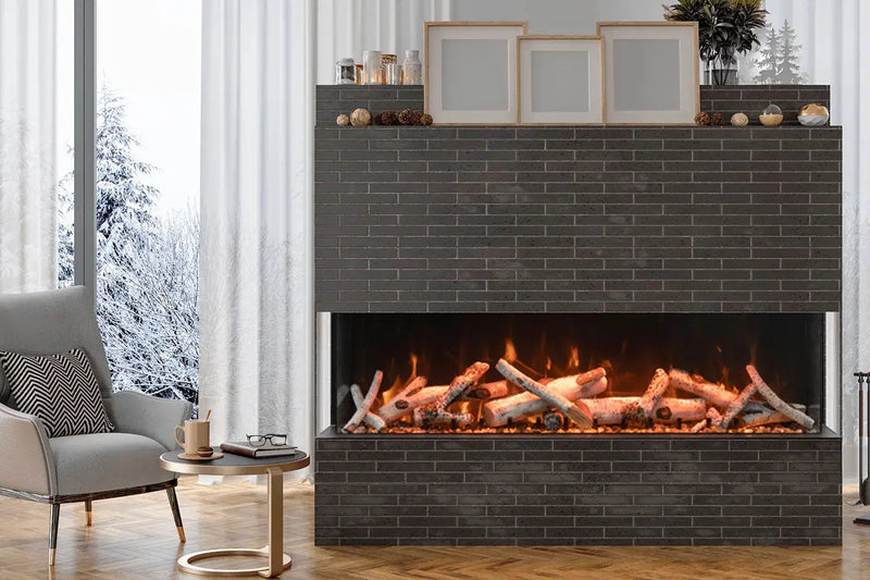 Amantii Panorama Tru View 40-inch 3-Sided View Built In Indoor/Outdoor Electric Fireplace Amantii